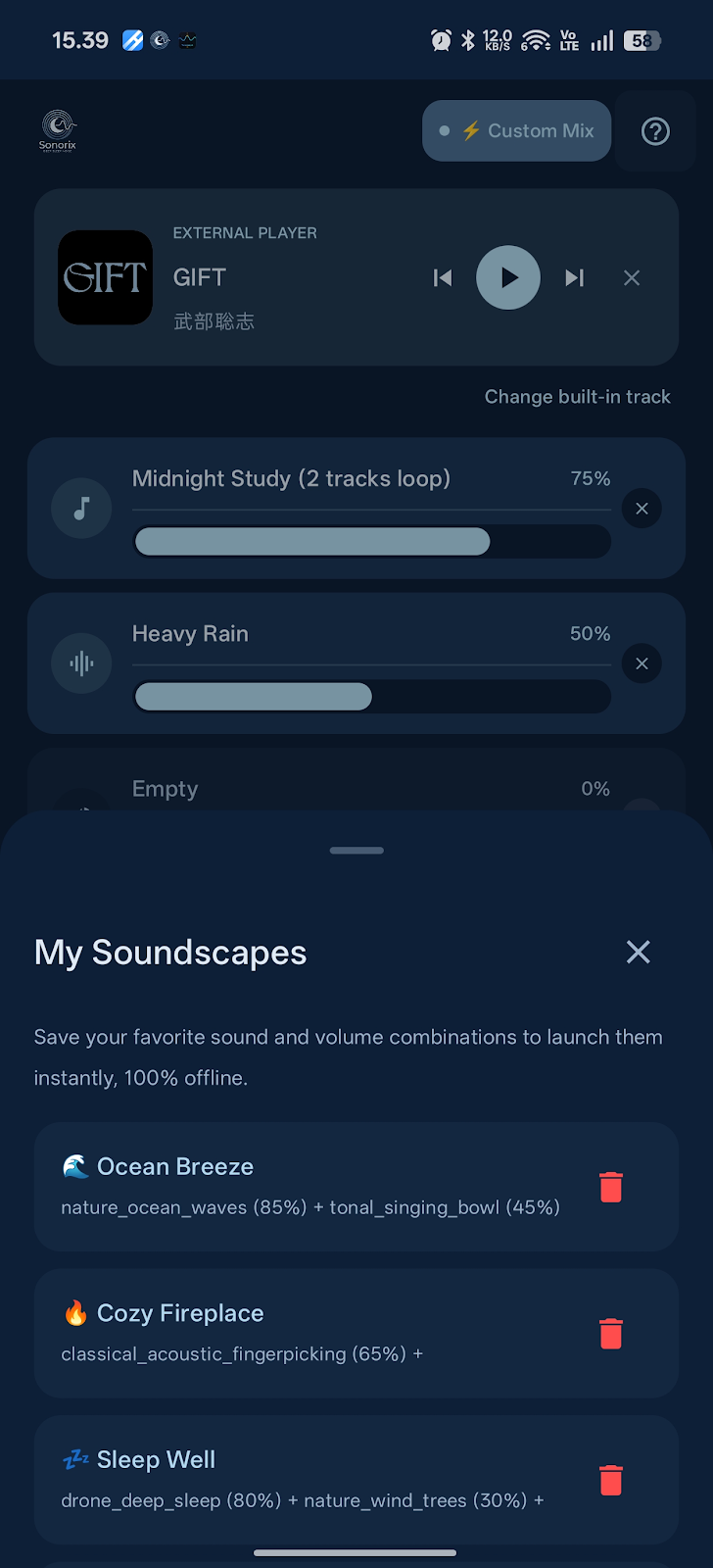 Sonorix Stored Mix Presets Manager